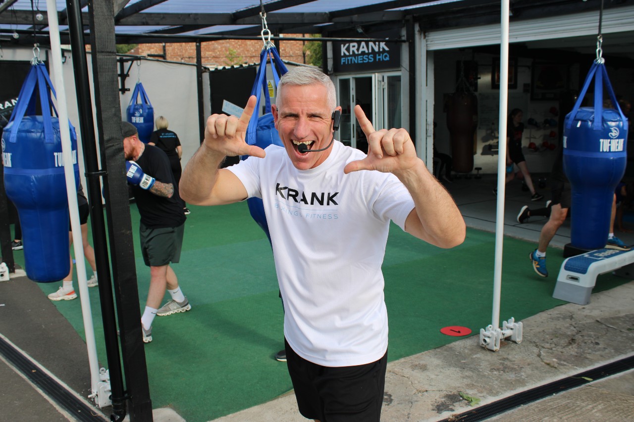 Jamie coaching at KRANK HQ