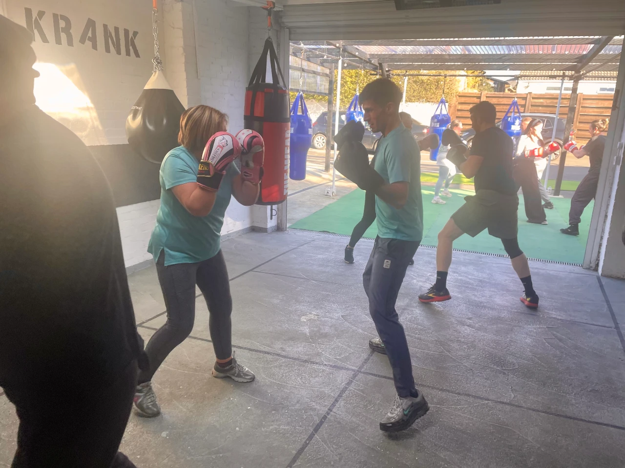 Beginner boxing class training at Krank Boxing & Fitness HQ in Durham