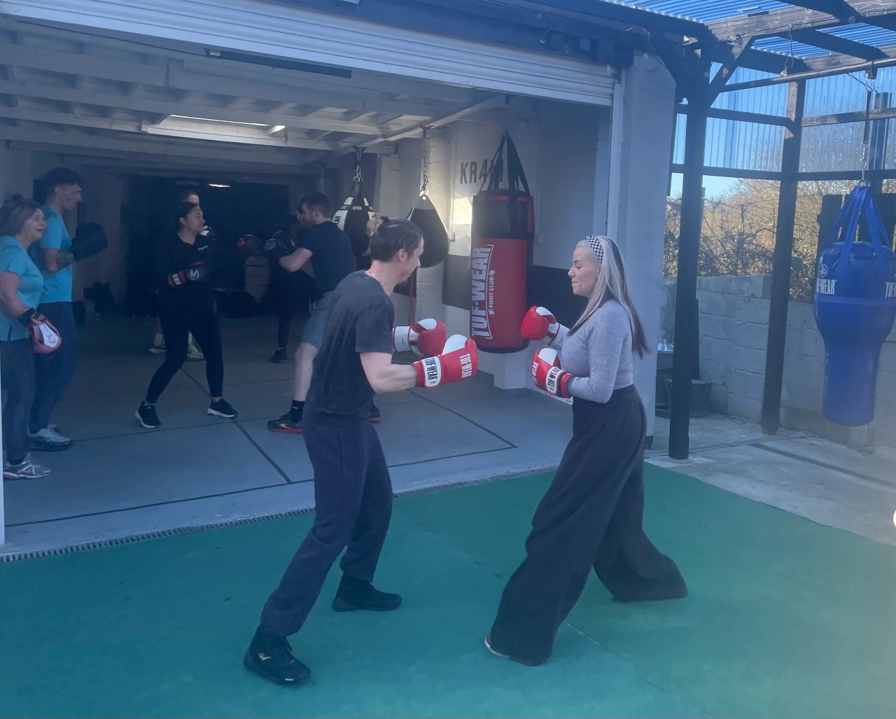 Beginner boxing training session at Krank Boxing & Fitness HQ in Durham