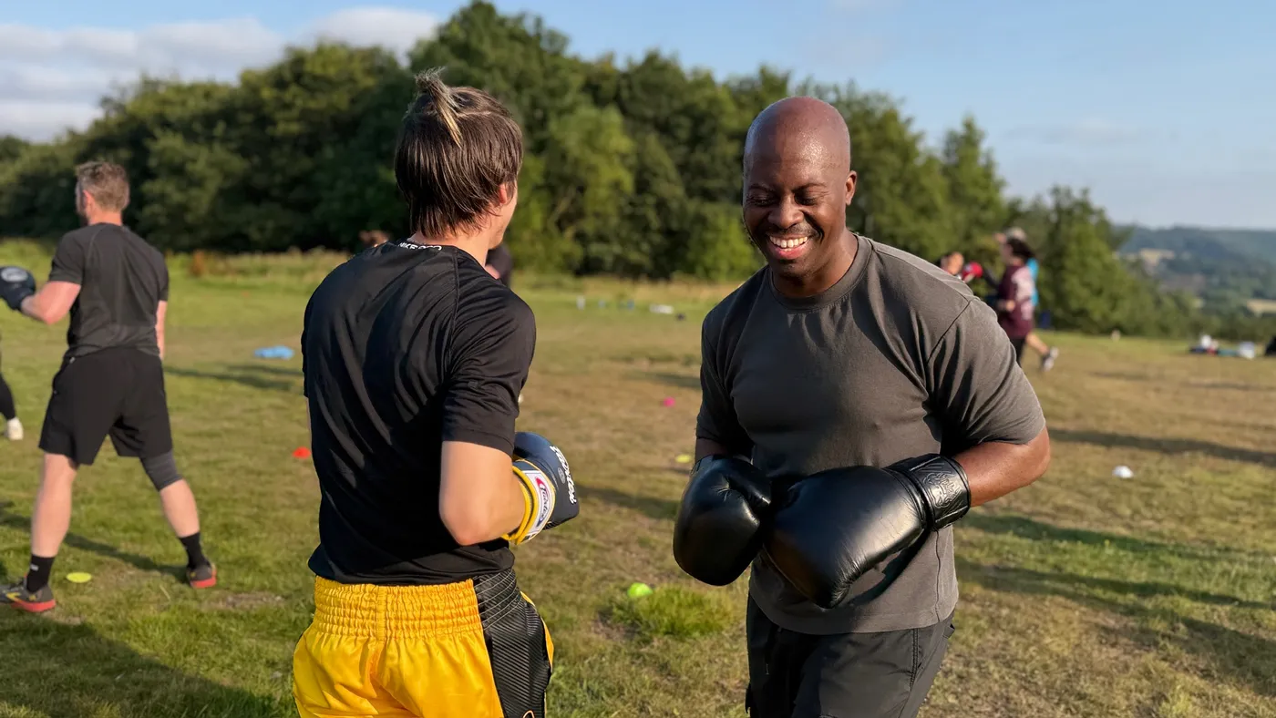 Outdoor team fitness training at Krank Unleashed