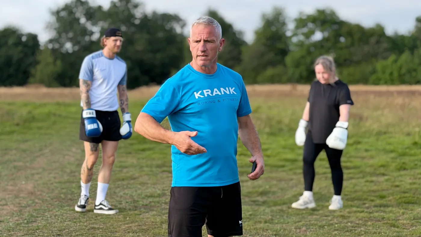 Jamie coaching a Krank Unleashed outdoor training session
