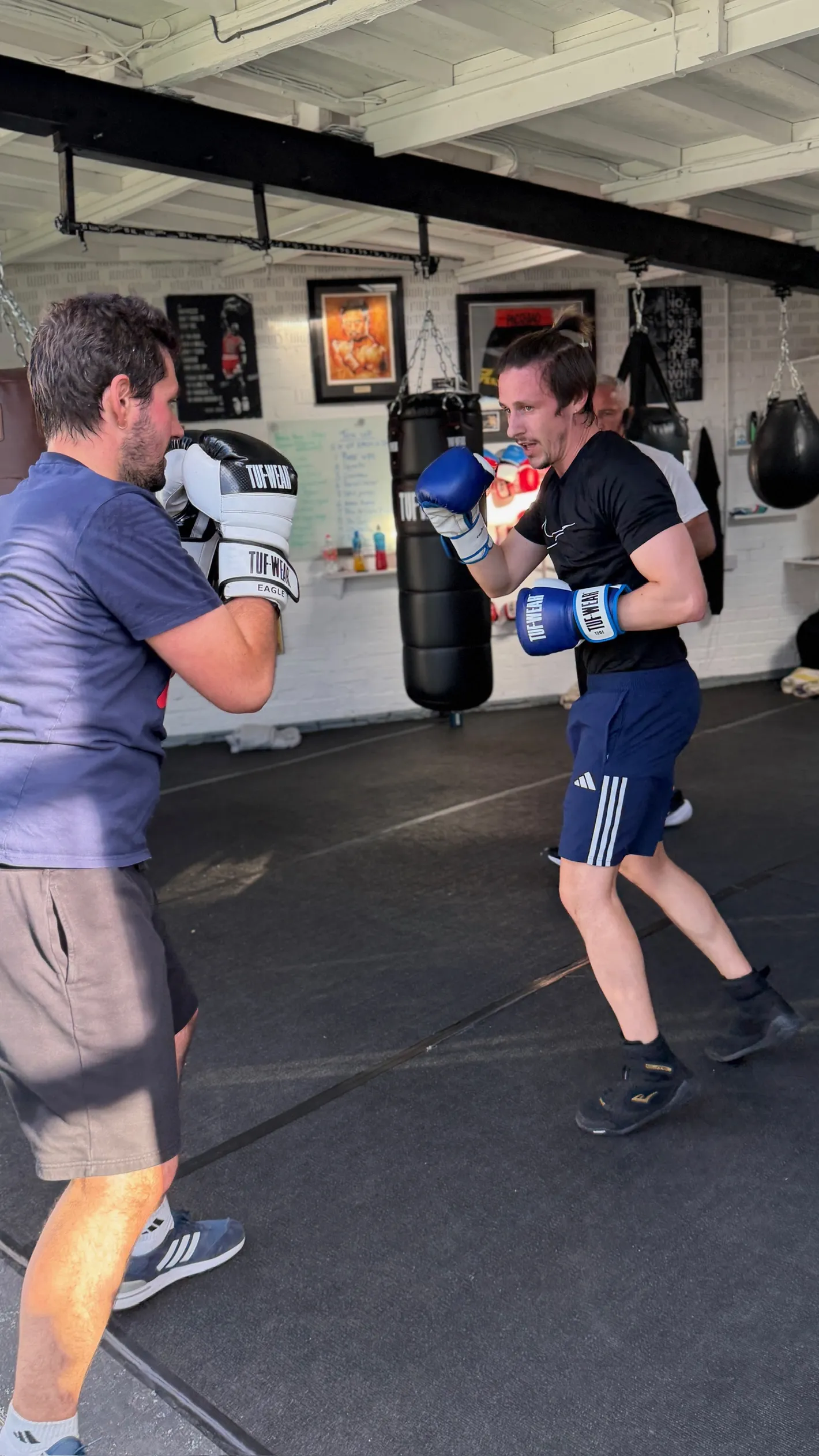 Beginner boxing pad work coaching at Krank Boxing and Fitness HQ Durham